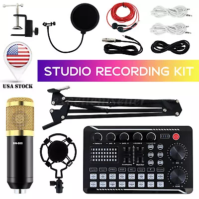 Complete Home Studio Recording Kit Mixer Condenser Microphone For Music Podcast • $75.49