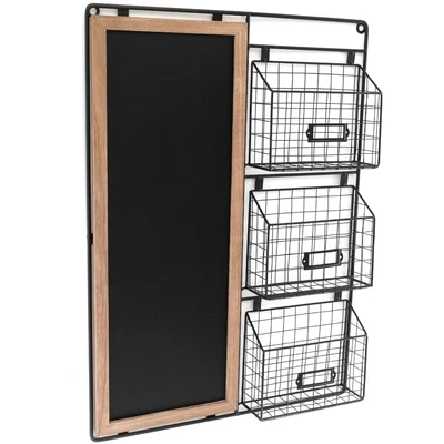 £41.14 • Buy Industrial Kitchen Chalk Board With Baskets Large Vintage Office Wall Blackboard