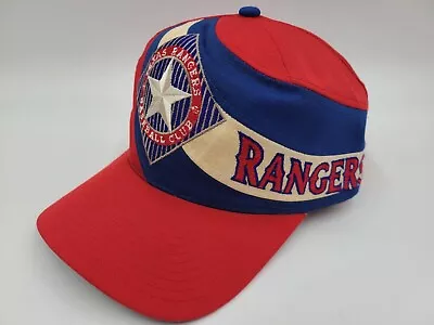 Vintage Texas Rangers Twins Enterprise Snapback Hat Cap Swirl Wave Men MLB Red • $49.99