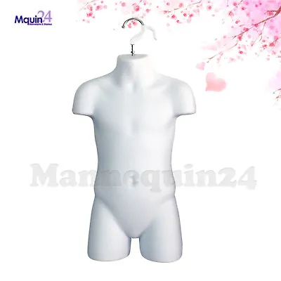 Mannequin Child White Torso - Kids' Hanging Dress Form -Hollow Back Hard Plastic • $0.01