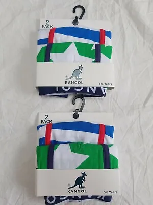 Kangol Boxer Shorts Briefs 5-6 Year Boys Brand New 95% Cotton 2 Packs 4 Pieces • £22