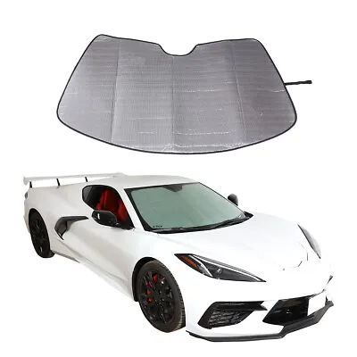 Front Auto Windshield Cover Car Windshield Sun Shade For Corvette C8 2020-23 US • $28.99
