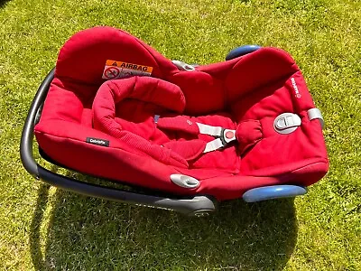 £0.99 • Buy Maxi Cosi Cabriofix Red/black Car Seat With Sunshade, Group 0+ Rain-cover, Red