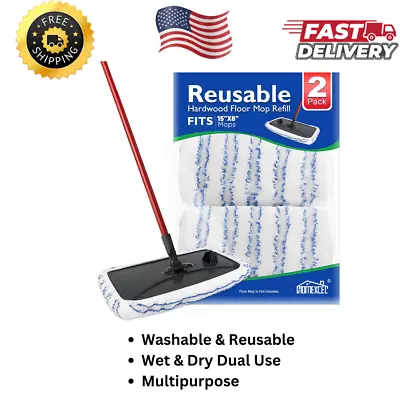 Hardwood Floor N More Microfiber Dust Mop Washable Head Cleaning Tool 2 PACK NEW • $16.95