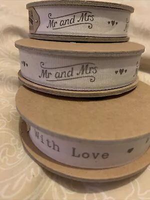 East Of India Ribbon Mr & Mrs And Love (full Reel) • £10