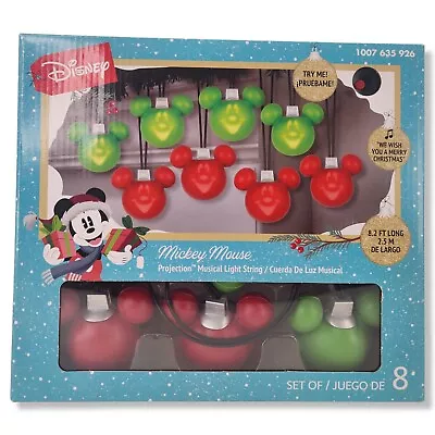 Disney Mickey Mouse Projection Musical Christnas Lights String - Red & Green  • $31.99