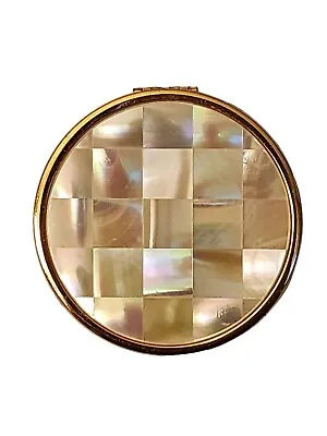 Vintage Max Factor Paris London Hollywood Creme Puff Mother Of Pearl Mop Compact • $26