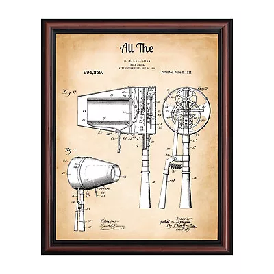 Bathroom Wall Art Decor Framed Patent Print All The Essentials Showing Toilet • £36.63