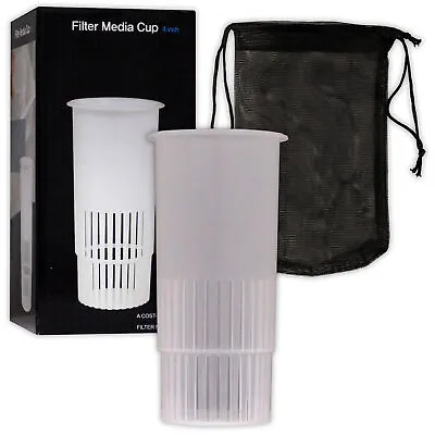 Mantis Filter Media Cup 4  Marine Reef Reefer Carbon Holder Aquarium Fish Tank • £13.99