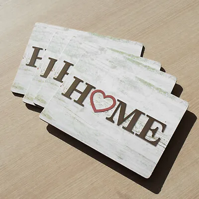 Set Of 4 Home Heart Placemats Dinner Table Setting Mats For Plates Bowls Mugs • £10