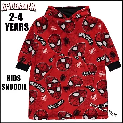 Marvel Spiderman Kids Snuddie Snoodie Snuggle Hoodie Age 2 3 4 Fleece Jumper • £16.99