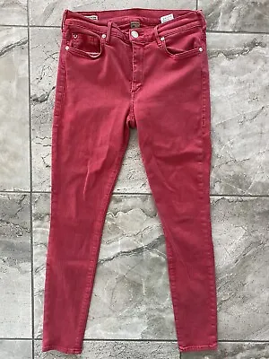 True Religion Halle Mid Rise Super Skinny Jeans Red Festive Women's Size 30 • $18