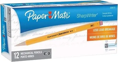 Paper Mate SharpWriter Mechanical Pencils 0.7mm HB #2 Yellow / 3 Boxes Of 12 • $25.65