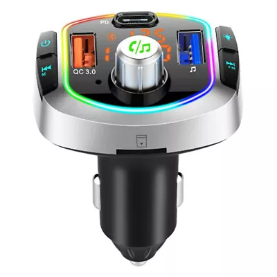 Bluetooth 5.0 Car Wireless FM Transmitter Adapter 2USB PD Charger AUX Hands-Free • $23.30