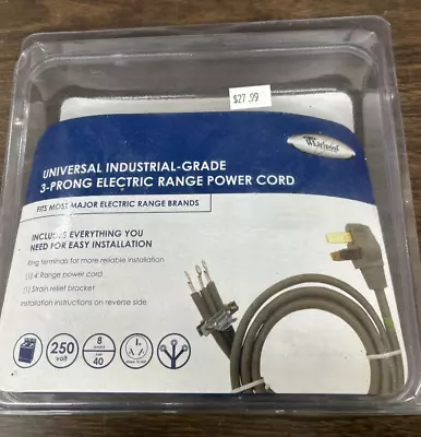 Whirlpool Power Cord 3-Prong 4-Feet 3 Wire 40-Amp Range STOVE  Industrial Grade • $10