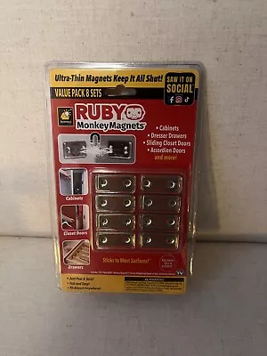 RUBY Monkey Magnets AS-SEEN-ON-TV Ultra-Thin Magnetic Plates Keep It Shut New • $13.49