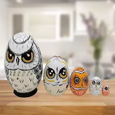 5x Owl Matryoshka Russian Stacking Dolls Russian Nesting Dolls For Children • £15.89