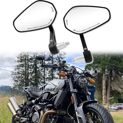 7/8  Handle Bar End Motorcycle Rearview Side Mirrors For Indian FTR1200 Rally • $45.23