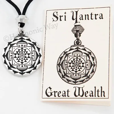 SRI YANTRA Pendant Necklace Mandala Prosperity Talisman Wealth & Good Luck • $19.99
