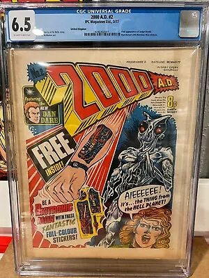 2000AD #2 CGC 6.5 First Appearance Of Judge Dredd 2000ad Prog 2 • £1297.48