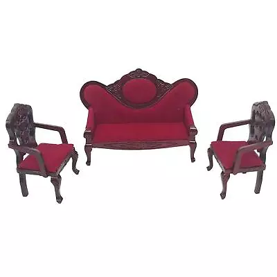 Scale Mini Sofa Dollhouse Miniature Furniture Rosewood Chairs Accessories 1/12 • $16.27