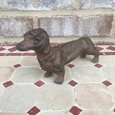 Cast Iron Dachshund Weiner Dog Doorstop Statue Paper Weight Weenie Dogs Garden • $12.98