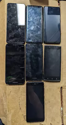 Lot Of 7 Assorted Smartphones -Samsung Motorola Etc- (Parts/Repair) • $80