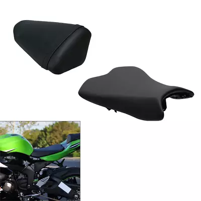 Driver Passenger Seat Pillion Fit For Kawasaki Ninja ZX6R ZX636 2009-18 10 Black • $86.50