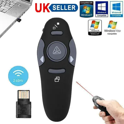 Power Point Presentation Remote Wireless USB PPT Presenter Laser Pointer Clicker • £7.29