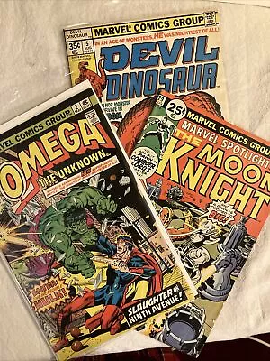 Marvel Spotlight On … Devil Dinosaur#5 Omega#2 Dragon Lord#5 Moon Knight#29 • $20