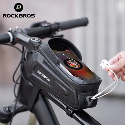 ROCKBROS Cycling Bike Front Frame Bag Waterproof Touch Screen Top Tube Phone Bag • $18.59