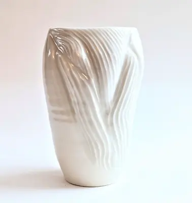 Vintage Structural Art Deco Glossy White Ceramic Vase Signed Pankhurst 1990 • $29.99