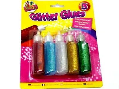 £3.29 • Buy 5x 20g Glitter Glue Kids Childrens Art Craft Shimmer School Supplies Stationery