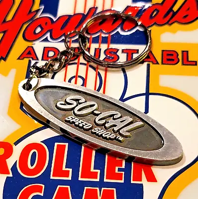 So-Cal Speed Shop Metal KEYCHAIN Vtg Hot Rod Custom Key Ring Fob Emblem Chain • $15.99
