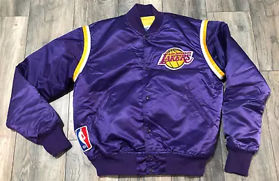 Vintage 80's Starter Los Angeles Lakers NBA Satin Jacket Men’s L Purple USA Mint • $314.99