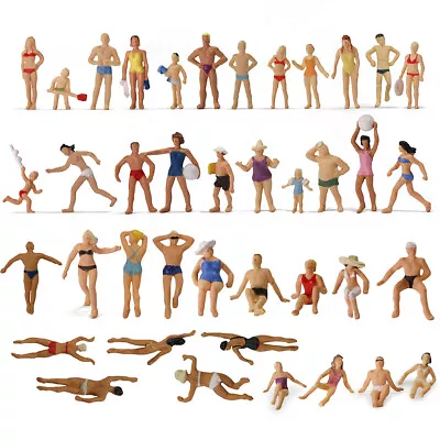40pcs Different HO Scale 1:87 Swimming People Seaside Visitors Figures P8720 • $13.99