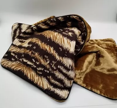 DOLCE & GABBANA Scarf  Reversible Soft Velvet & Silk Vintage Animal Tiger Print • $109