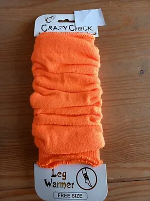 FREE POSTAGE. Adult Neon Orange Leg Warmers Ideal For 80s Or Neon Themed Party • £3.49