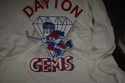 Dayton Gems IHL CHL Vintage Minor League Hockey Jersey Patch 11'' Skater Diamond • $14.99