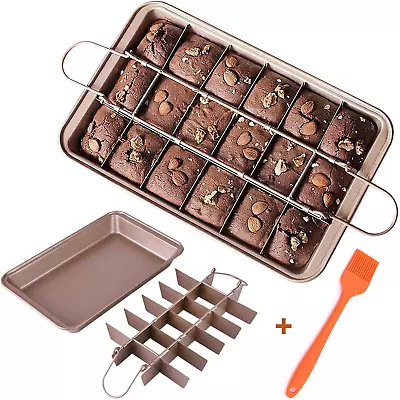 GT Brownie Pan With Dividers 18-Cavity And 12 By 8 Inches 900g Thickened Tin • £19.91