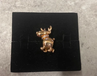 $32 • Buy Authentic Pandora Rose-Gold Christmas Holiday Reindeer Moments Charm RETIRED 
