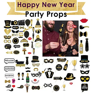 £1.99 • Buy Happy New Year Photo Booth Cheers Funny Selfie Props Eve Party Frame Decorations