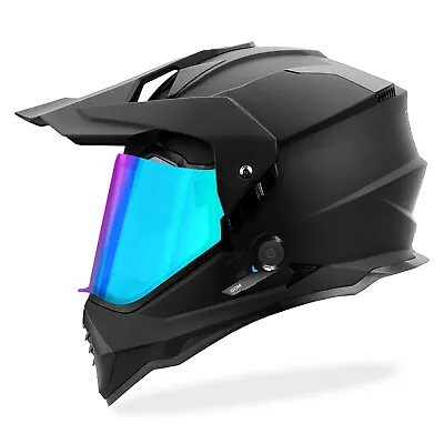 Bluetooth Dual Sport Motocross Helmet Matte Black ATV • $174.95