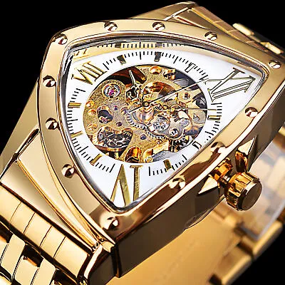 New Triangle Dial Automatic Mechanical Watch Men's Fashion Hollow Watch • £44.58