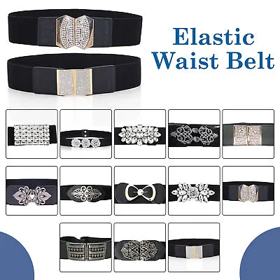 Wide Elastic Belt Ladies Cinch Waist Stretch Belt Ladies Waist Band Belt • £9.79