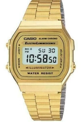 £11.98 • Buy Genuine CASIO Retro Classic Unisex Digital Steel GOLD/SILVER  Watch A168WG-9EF