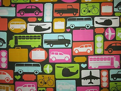 Block Vehicles Vw Bus Bug Truck Helicopter Brief Base Cotton Fabric Bthy • $5.45