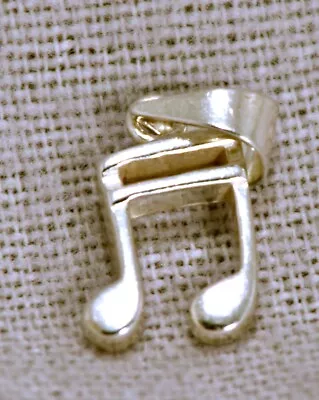 Vintage Sterling Silver 925 Handmade Music Note Pendant • $19.95