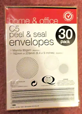 Manilla Brown ENVELOPES C5 Peel And Seal 162mm X 229mm - 30 Pack - New • £5.30