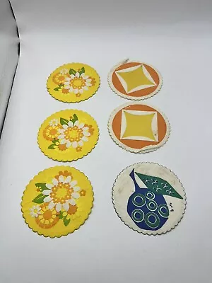 Vintage Paper Placemats Mod Flower Power Set Of 6 1970’s Hallmark • $15.50